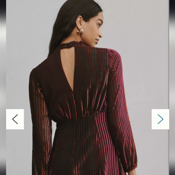 Anthropologie Long-Sleeve Cutout Tunic Velvet Mini Dress, Size 2 - Picture 2 of 9